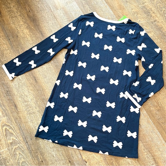 Kate Spade Navy and White Bows Sleep Shirt Nightgown - Picture 6 of 7